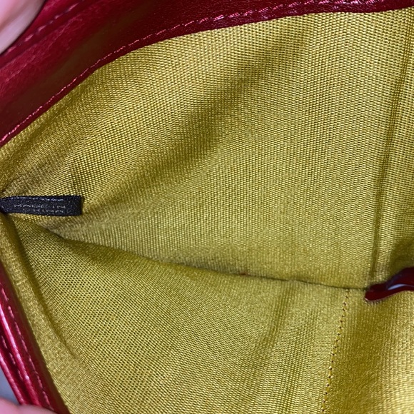 HOBO Int Red Glazed Leather String Wallet EUC - Picture 7 of 12